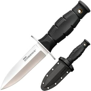 Cold Steel Mini Leatherneck Compact Lightweight Utility Knife, |5" Double Edge 8CR13MOV Steel, |25" Ergonomic Kray-Ex Ha