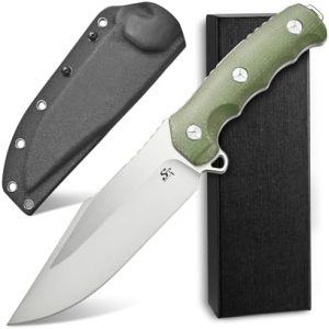 Sitivien ST30 Fixed Blade Knife | Sleipner Brushed Steel | Micarta Handle | Full Tang EDC | Ideal for Camping, Hunting,
