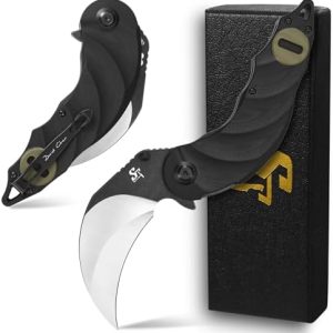 Sitivien ST160 Pocket Folding Knife - K110 Steel Blade, G10 Handle, EDC Tool for Outdoor Camping, Hiking, Fishing - Dura