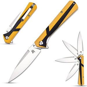 Sitivien ST123 Folding Knife - D2 Blade, G10 Handle - Durable EDC Tool for Outdoor Camping - Lightweight and Portable De