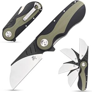 Sitivien ST138 Folding Knife | Sandvik 14C28N Stainless Steel | G10 Handle | EDC Outdoor Camping, Hiking, Fishing Knife