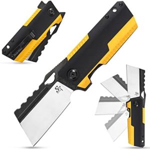 Sitivien ST155 Folding Knife, Sandvik 14C28N Steel Blade, G10 Handle, EDC Tool for Fishing, Camping, Hiking, Durable, Li