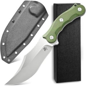 Sitivien ST39 Fixed Blade Knife | Ergonomic Micarta Handle | 7mm DC53 Steel Blade | Full Tang Design for Outdoor Camping