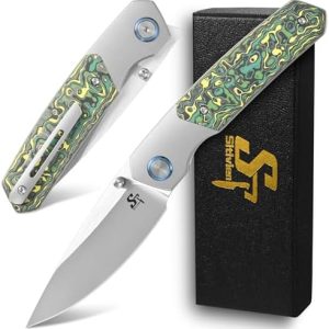 Sitivien ST271 Folding Knife | M390 Steel Blade | Titanium & G10 Handle | Outdoor Camping & Hiking | Pocket Clip for Men